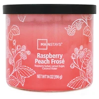 Mainstays 3-Wick Textured Wrapped Raspberry Peach Frose Scented Candle, 14 oz, MAINSTAYS PL MS 14OZ RASPBERRY