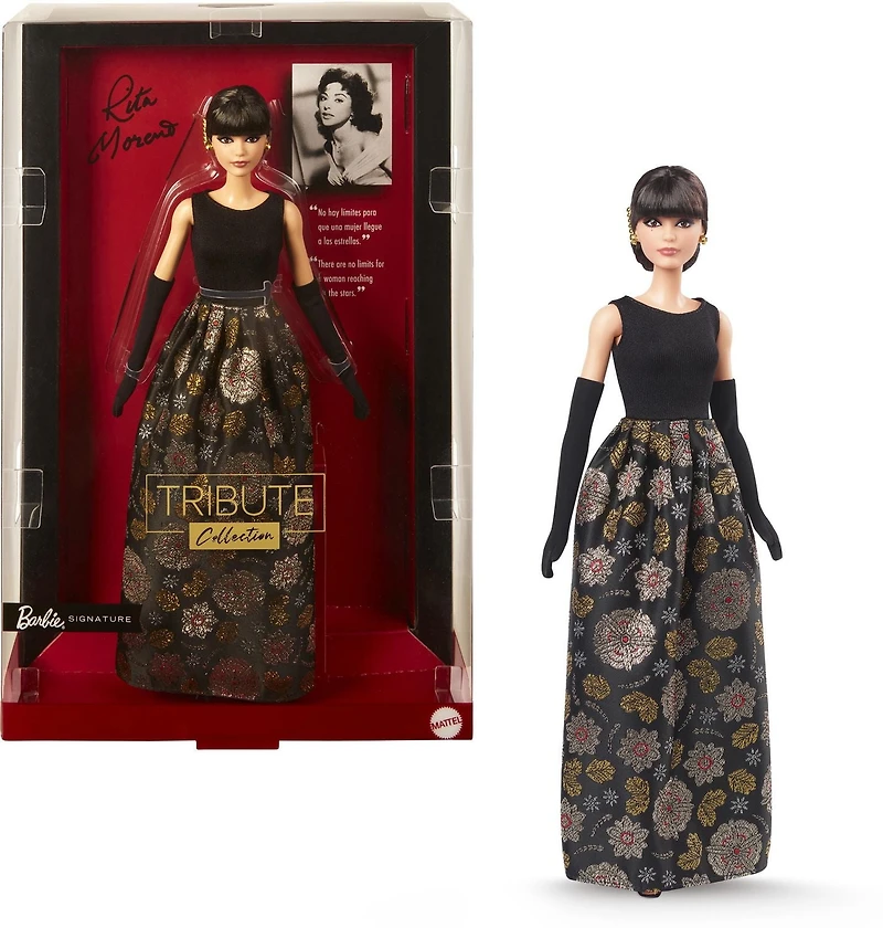 Barbie Signature Tribute Collection Rita Moreno Collectible Doll in Black & Gold Gown