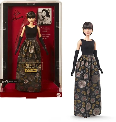 Barbie Signature Tribute Collection Rita Moreno Collectible Doll in Black & Gold Gown