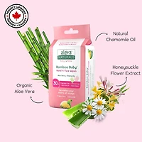 Aleva Naturals Bamboo Baby Serviettes pour Mains et Visage  - 90ct (30 Serviettes x 3)