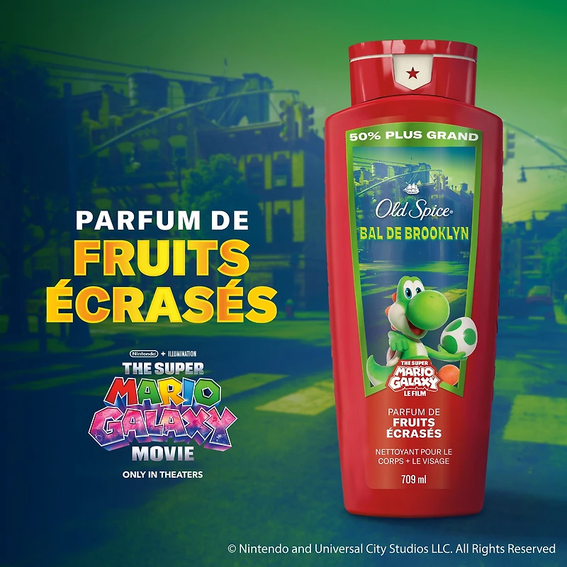 Old Spice Body Wash for Men, Brooklyn Bounce, Scent of Smashed Fruit, Old Spice x The Super Mario Galaxy Movie, 24/7 Shower Fresh