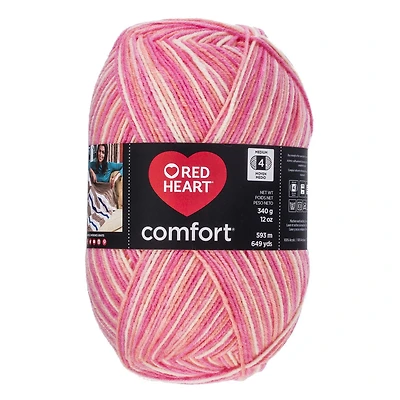 Red Heart® Comfort® Yarn, Prints, Acrylic #4 Medium, 12oz/340g, 649 Yards, Versatile yarn large ball size