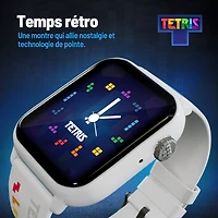 TetrisMC : My Play Watch – Montre jeu rétro avec technologie sélective, non connectée, TetrisMC intégré, cadrans de montre personnalisés, son d’arcade classique, suivi de l'activité physique