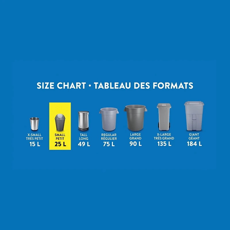 Sacs de cuisine transparents format Petit Great Value