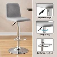 Hometrends Grey Fabric Bar Stool, Hometrends Fabric Bar Stool