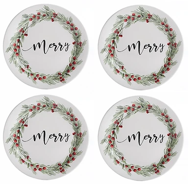 Holiday Time Assiette à salade de 22.9 cm, Ensemble de 4