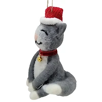 HOLIDAY TIME WOOL POLYESTER GRAY CAT - GRAY & WHITE