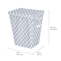 Mainstays panier à linge avec couvercle, sac doublé amovible et lavable pour adulte, panier de rangement pour chambre ou dortoir Taille du produit: 18 in. W x 13 in. D x 22.3 in. H/ 45,7 cm x 33 cm x 56,5 cm