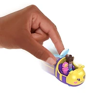 Polly Pocket Bumblebee Vehicle Set, Micro Doll with Themed Die-cast Car & Flower Figure