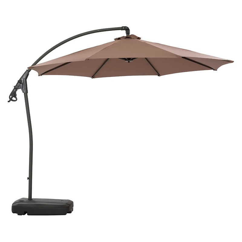 Parasol de terrasse en porte-à-faux CorLiving Endure de 9,5 pieds avec base à roulettes remplissable et cadre en aluminium et acier