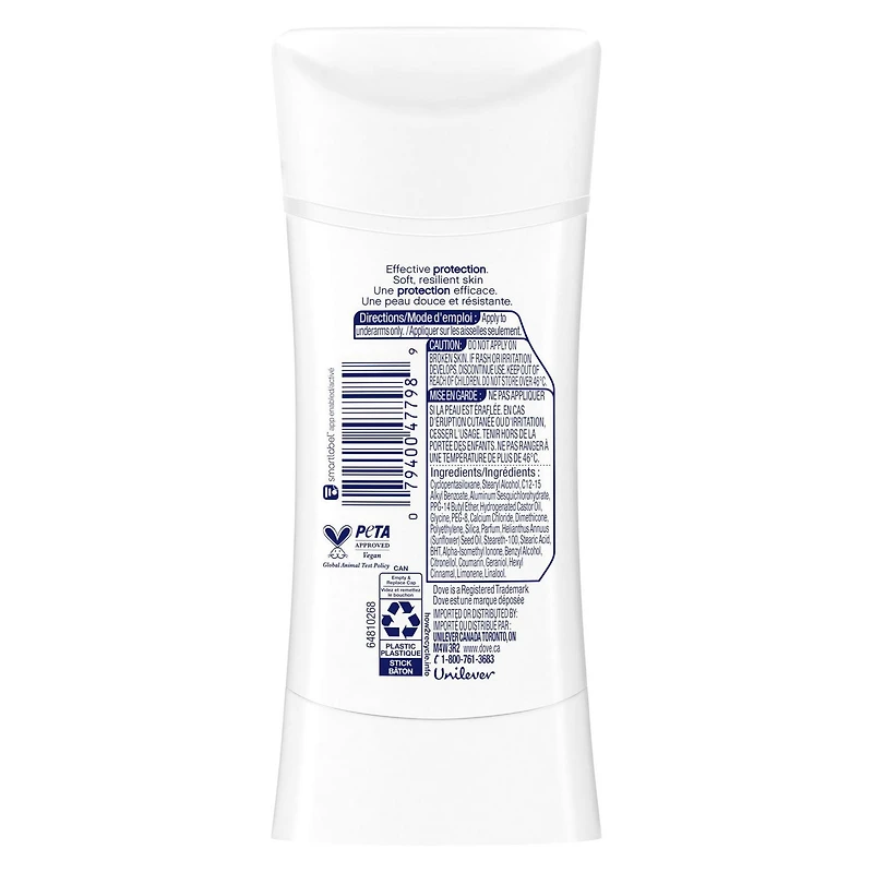 Dove Soin Avancé Désodorisant Antisudorifique Vanille et Beurre de Cacao, 74 g