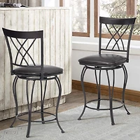 Homylin Swivel Counter Height PU Bar Stools Set of 2, 24inch