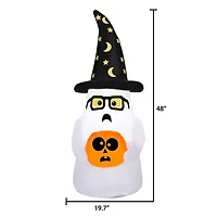 Airblown Trick or Treating Ghost w/ Wizard Hat