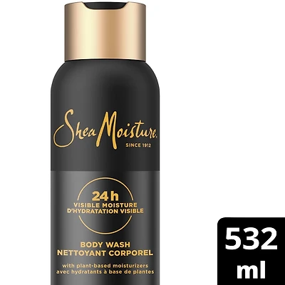 SheaMoisture Body Wash Calm and clearing body wash African Black Soap for 24H Visible Moisture for Healthy, Glowing Skin 532 ml, 532mL