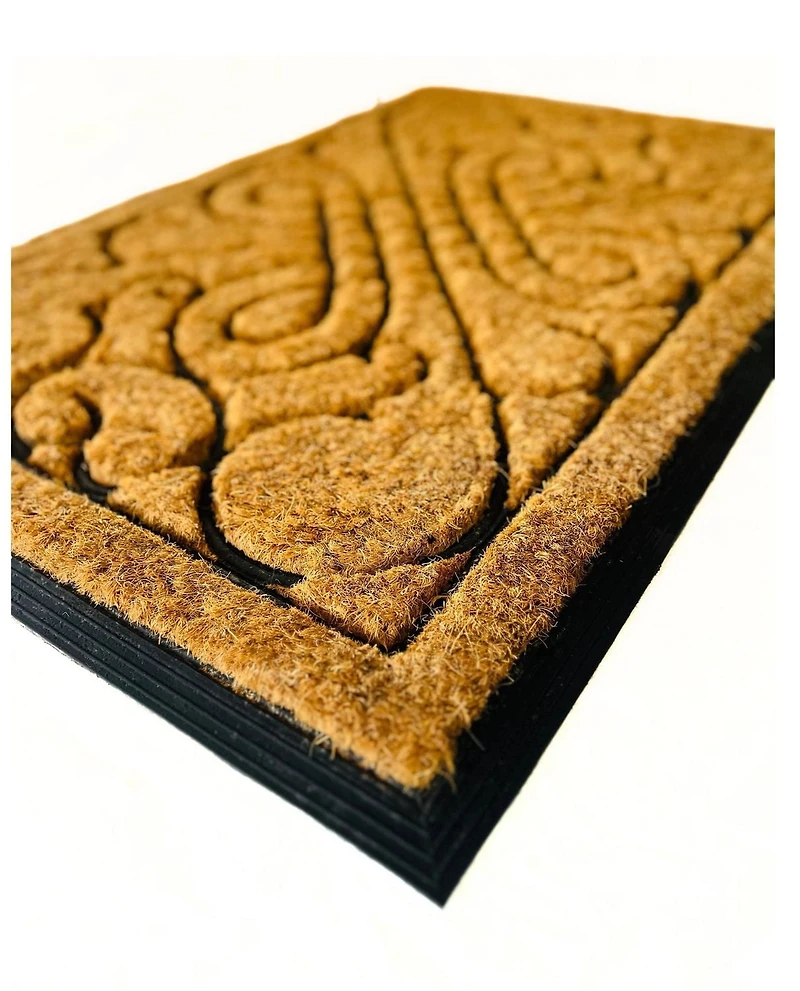 Extra Large Non-Slip Rubber Coir Door Mat – 24 Inch x 36 Inch, Rubber Ideal for Outdoor and Indoor Use