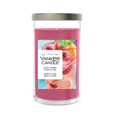 Yankee Candle Medium Perfect Pillar Candle, Iced Berry Lemonade – Scented with up to 115 Hours of Burn Time, Premium Plant Wax Blend for Consistent Long Lasting Scent from First to Last Burn