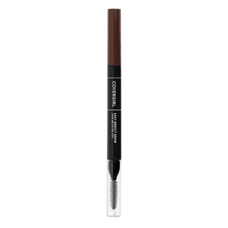 COVERGIRL Easy Breezy Brow 24HR Brow Ink Pen™, dual applicator, ultra-precise felt-tip, spoolie comb, water-resistant, lightweight, 100% Cruelty-Free, Eyebrow pen that lasts 24hrs