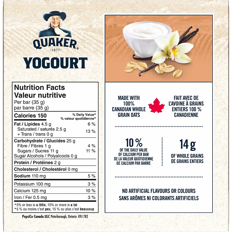 Quaker Yogurt Vanilla Granola Bars, 5 bars, 175GM