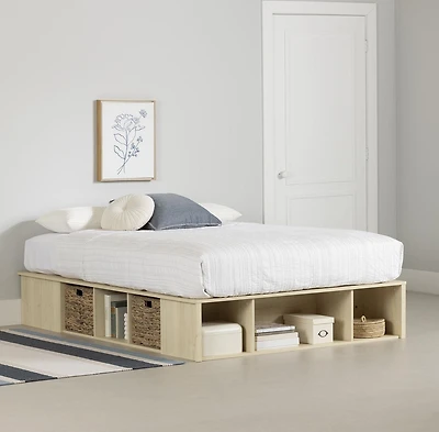 South Shore, collection Avilla, Queen Lit avec paniers de rangement