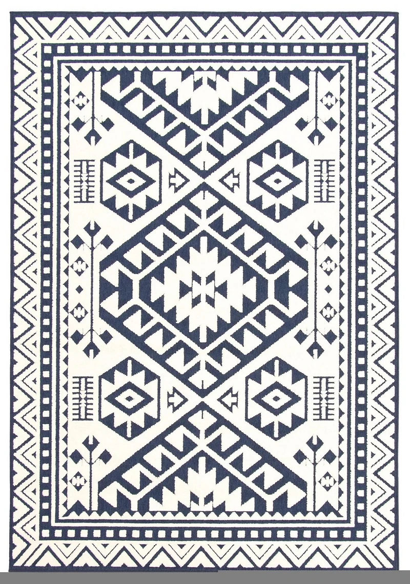 ECARPET Indoor/Outdoor for Balcony, Patio and Garden Aaya Blue Rug
