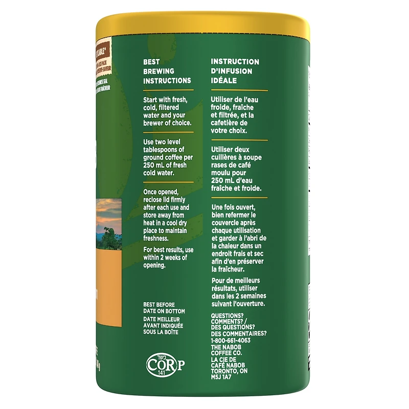 Café moulu à torréfaction moyenne Nabob 1896 Tradition, boîte de 340 g 340 g