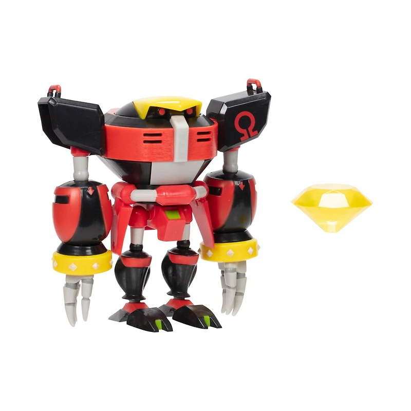 Figurine de 4 pouces Sonic – E-123 Omega avec Émeraude de chaos jaune