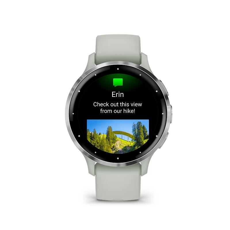 Montre intelligente GPS et tracker d'activité Garmin Venu 3S - Gris sauge