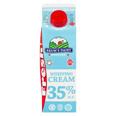 Brum's 35% M.F Whipping Cream ., 500 mL Carton