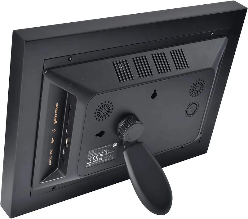 KODAK RWF-127 Cadre photo numérique WiFi, 10,1" FHD 1920 x 1200IPS, 32 Go, couleur noir rougeâtre, cadre en bois