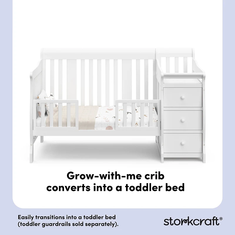 Lit de Bébé 5-en-1 avec Table à Langer Attachée Portofino de Storkcraft