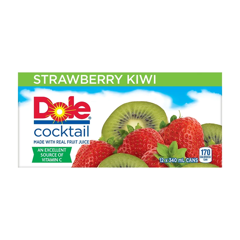Dole Strawberry Kiwi Juice Cocktail 12 x 340 mL, Cans