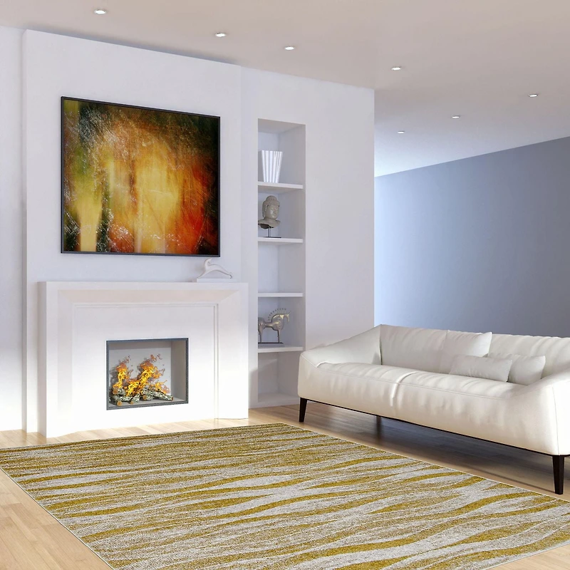 ECARPET Neela Ivory/Gold Rug