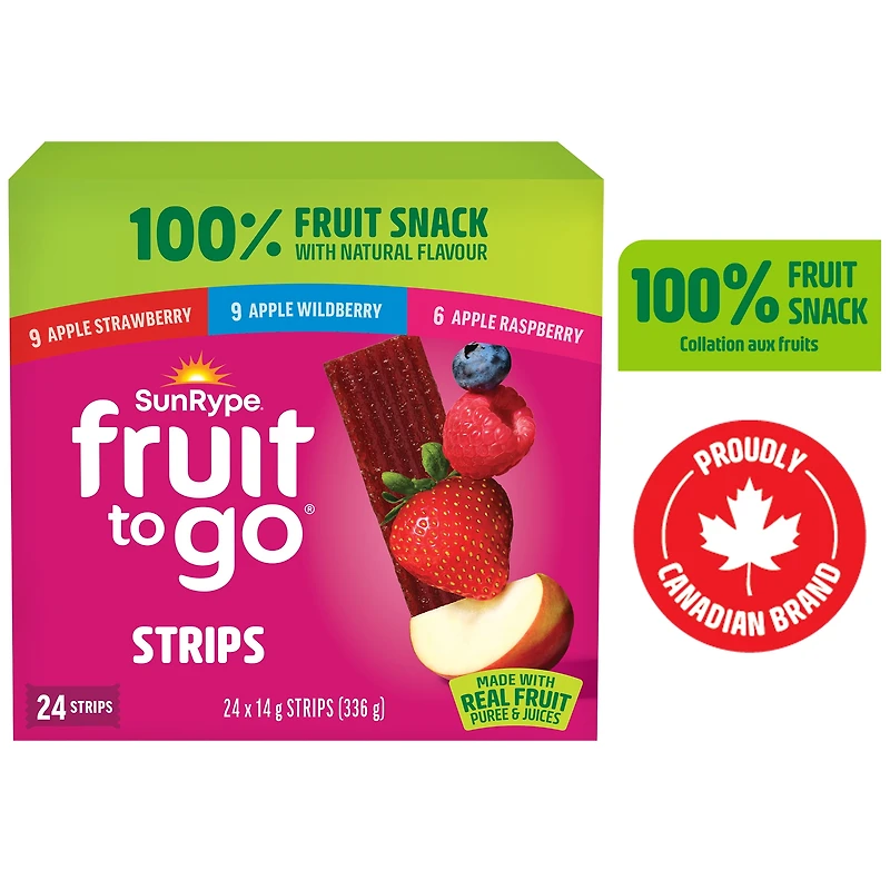 SunRype Fruit to Go 100% Fruit Snack Pack, 24 x 14 g