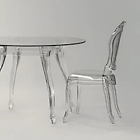 Chaise sans accoudoirs en plastique transparent Heavenly Collection pour salle à manger