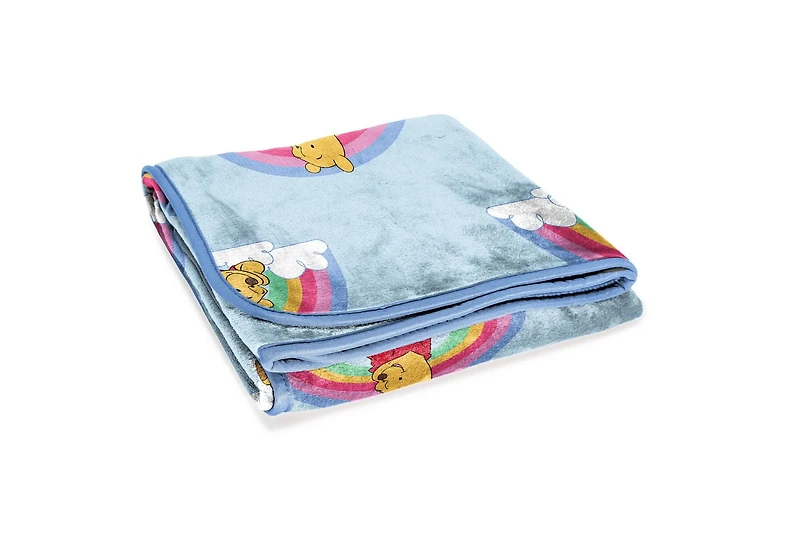 Winnie L'Ourson Jeté en Molleton Toucher Soie pour Enfants, 100 % Polyester