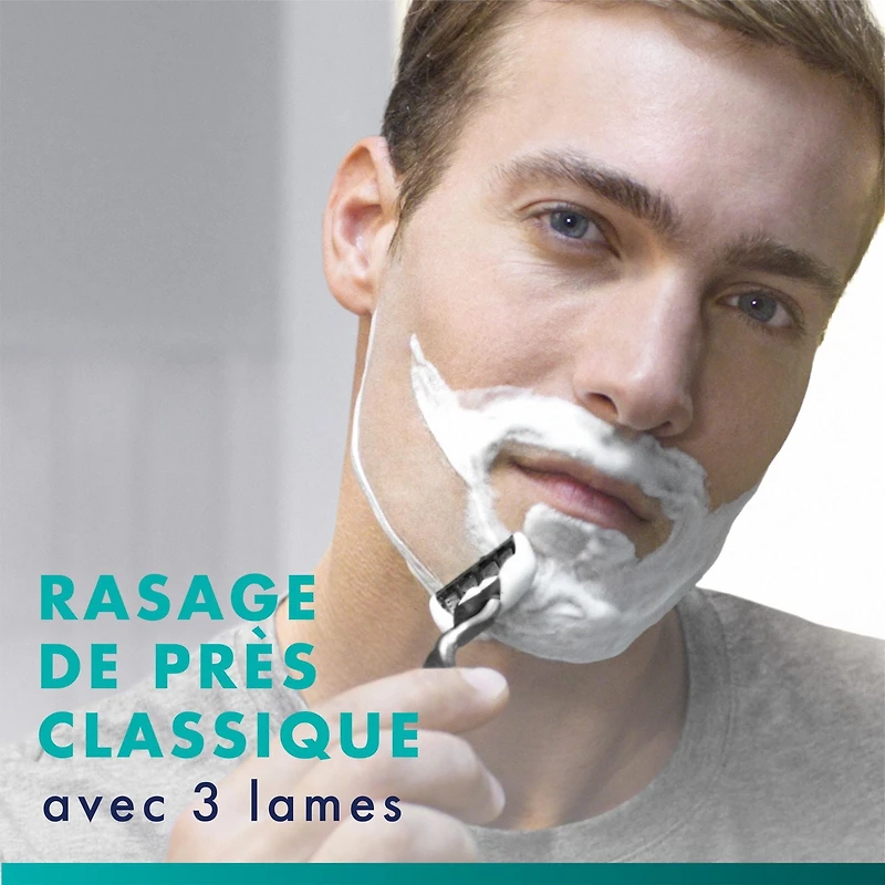 Cartouches de rechange Gillette Mach3, 12cartouches de rasoir, cartouches de rechange pour hommes avec bande lubrifiante, 3lames de rasoir pour un rasage de près 12CT