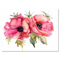 Designart Fleurs de pavot stylisées Art mural sur toile