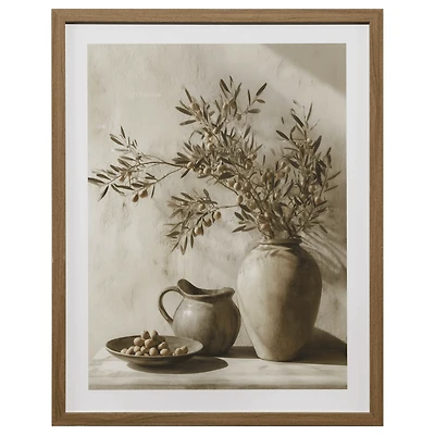 Tableau encadré vase floral botanique méditerranéen Bouclair