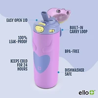 Ello Ellies 14 oz Stainless Steel Water Bottle, Unicorn