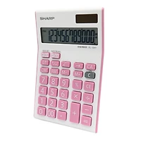 SHARP EL124TPK Twin Power 12-digit Display Desktop Calculator, Dual power with key functions