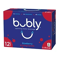 Bubly Blueberry Pomegranate Sparkling Water 12 x355 mL, Cans, 12 x355 mL