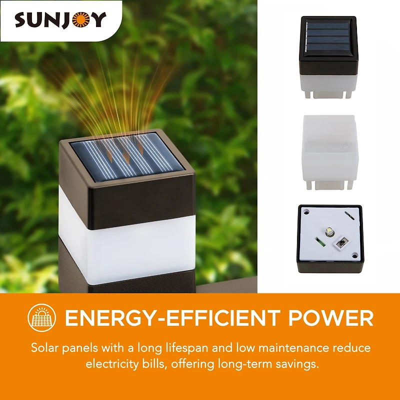Sunjoy Clôture de jardin solaire en fer panneau de clôture en treillis métallique, clôture décorative extérieure pour jardin (paquet de 5)