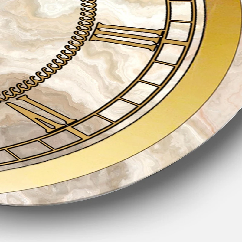 Designart Onyx Blanc Marbre Blanc Naturel horloge murale