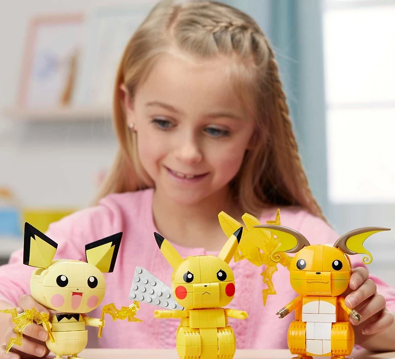 Mega Pokémon Trio Évolution Pikachu Comprend 621 pièces, 7+ ans