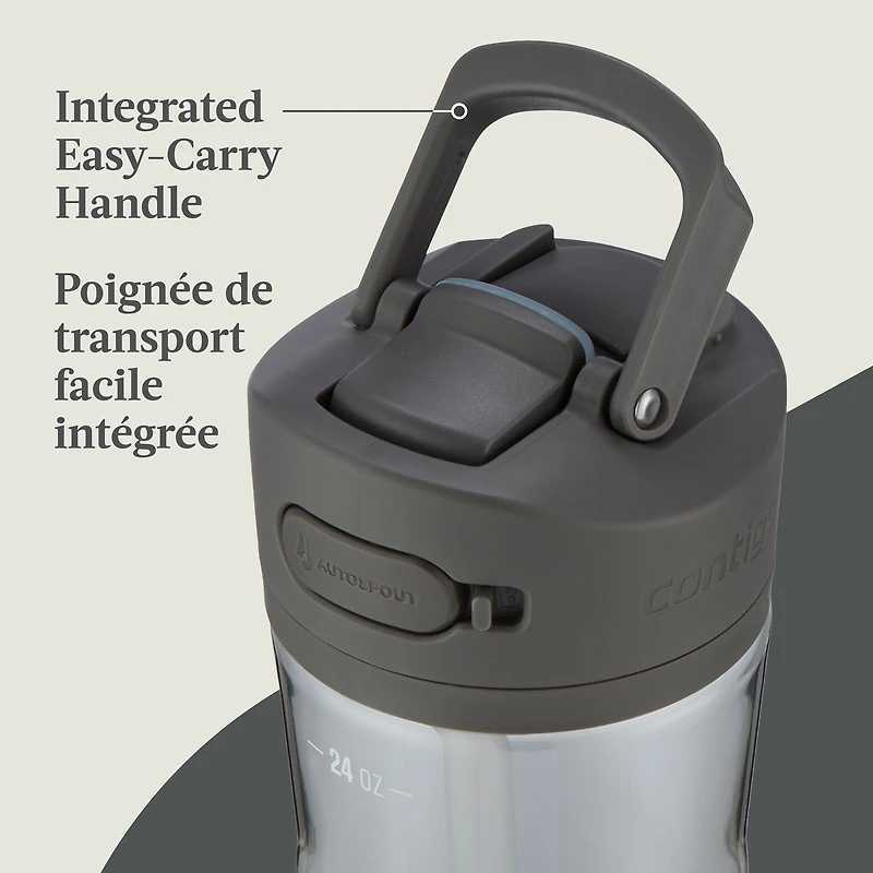 Contigo Ashland 2.0 Leak-Proof Water Bottle with Straw and Carry Handle, BPA-Free, Dishwasher Safe, Sake, 24 oz (709 ml)