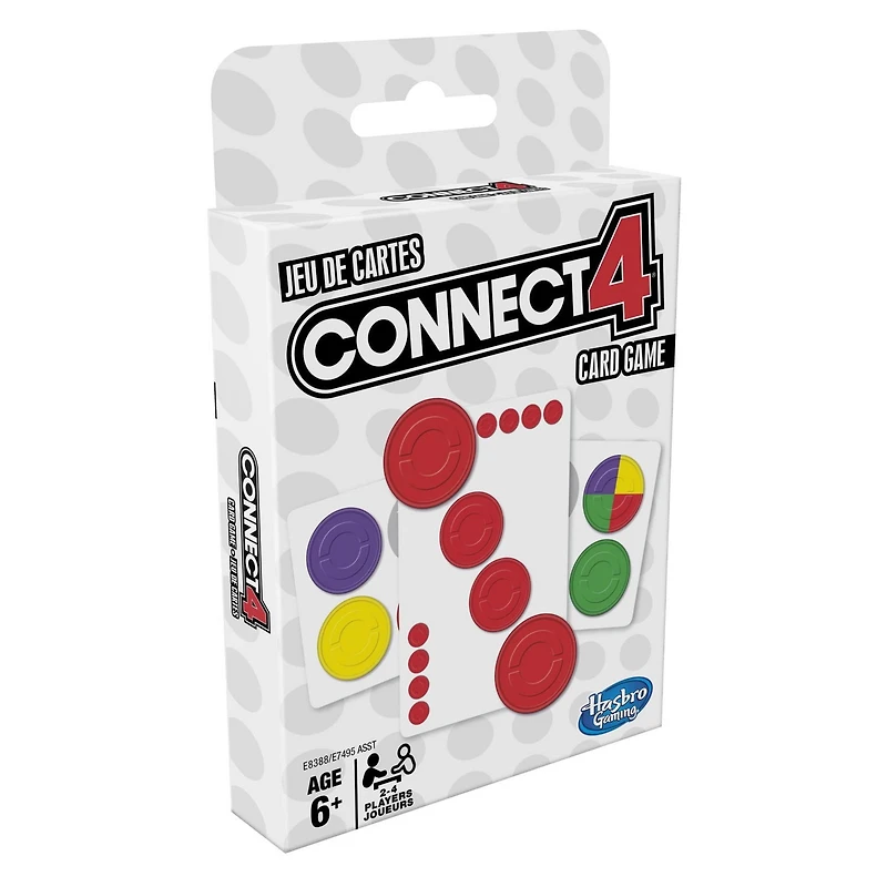 Jeu de cartes Connect 4, pour enfants à partir de 6 ans, pour 2 à 4 joueurs