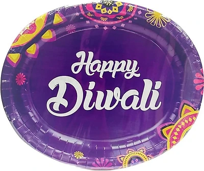 Diwali Paper Plate, 10" x 12", 8ct
