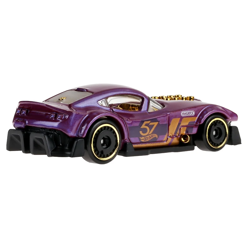 Hot Wheels 1:64 Scale Die-Cast Toy Car or Truck with Purple- & Gold-Colored Deco, Muscle And Blown