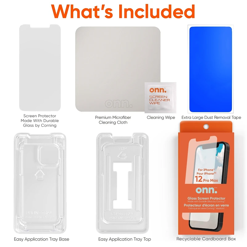 Protecteur d’écran en verre Corning onn. pour iPhone 12 Pro Max