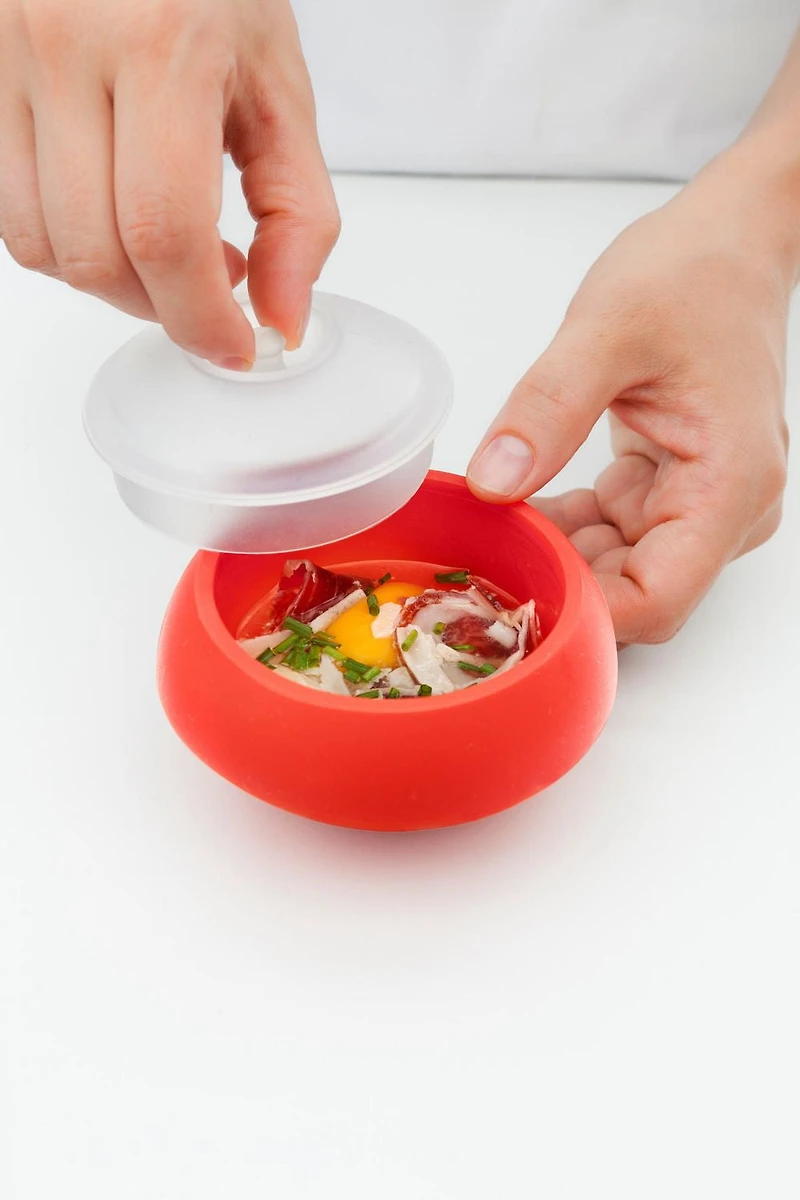 Molue cuit oeuf ovo-cylindrique en rouge de Lekue